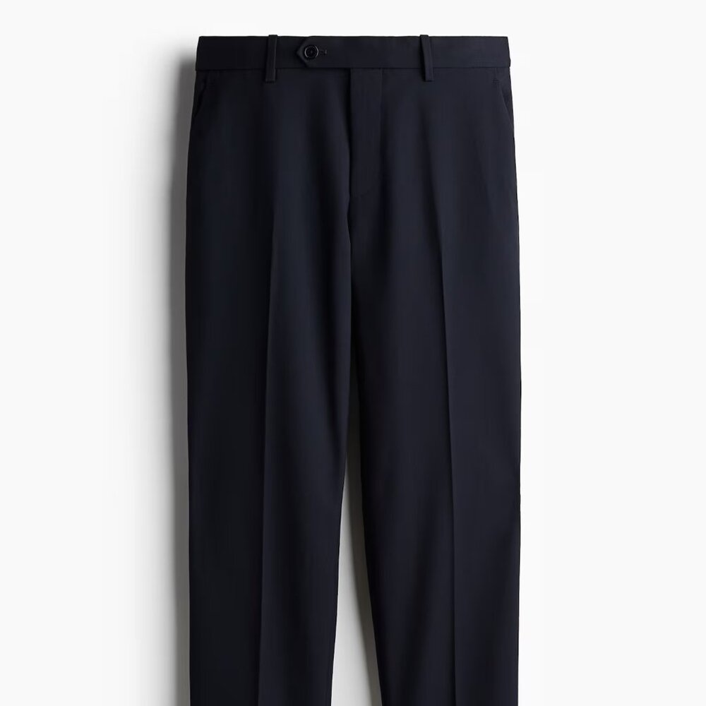 H&M Mens Regular Fit Suit Navy Blue Pants Excellent Condition Work Size 29